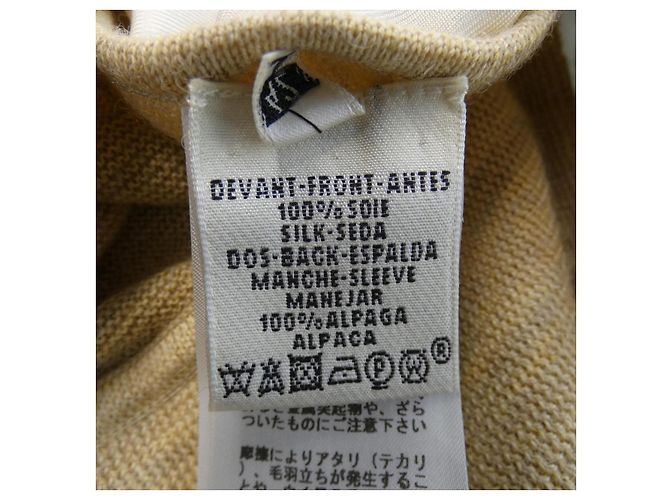 Hermès Hermes Twillaine Seidenmischung Kleid Beige Grün - Ansicht 3