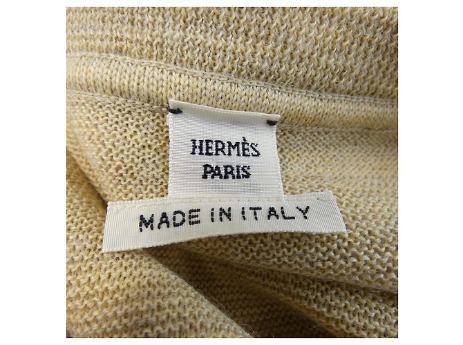 Hermès Hermes Twillaine Seidenmischung Kleid Beige Grün - Ansicht 4