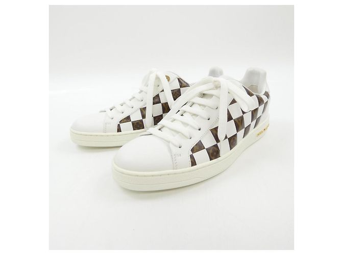 Sneakers Front Row Line Louis Vuitton Marrone Beige - vista 3