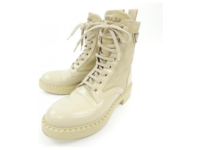 Botas Prada 3LF7 de cuero cepillado Beige - vista 3