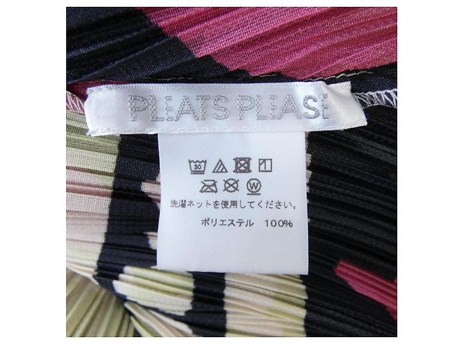Issey Miyake PLEATS PLEASE Plissee-Kleid Schwarz Pink Beige - Ansicht 3