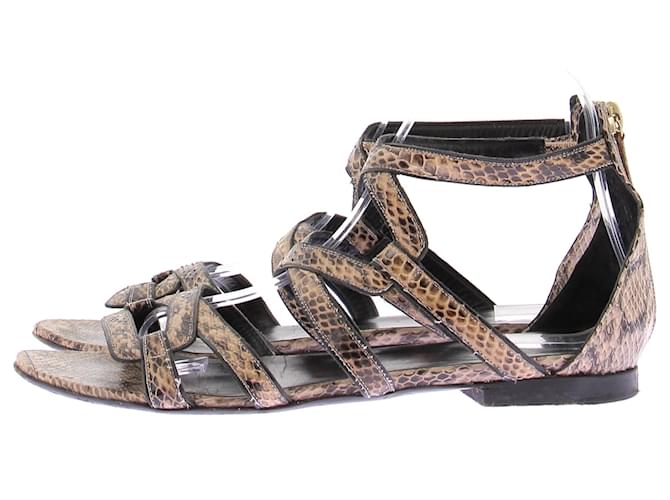 Pierre Hardy Python-Print-Sandalen aus Leder Beige - Ansicht 3