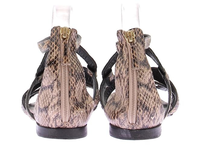 Pierre Hardy Python-Print-Sandalen aus Leder Beige - Ansicht 5
