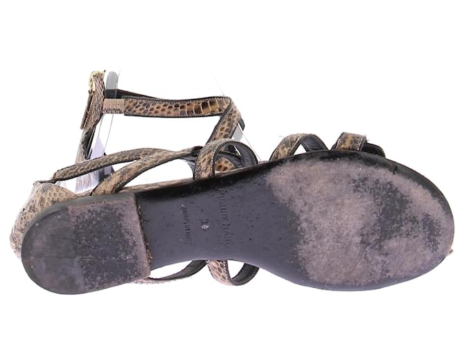 Pierre Hardy Python-Print-Sandalen aus Leder Beige - Ansicht 7
