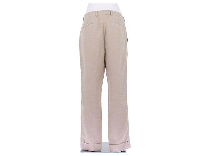 Pantalones de lino beige Brunello Cucinelli - vista 2