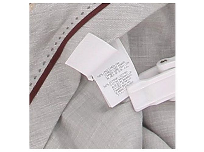 Pantalones de lino beige Brunello Cucinelli - vista 5