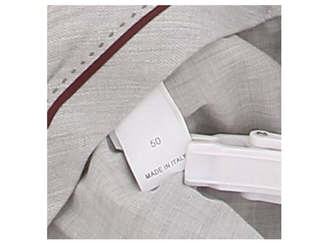 Pantalones de lino beige Brunello Cucinelli - vista 6