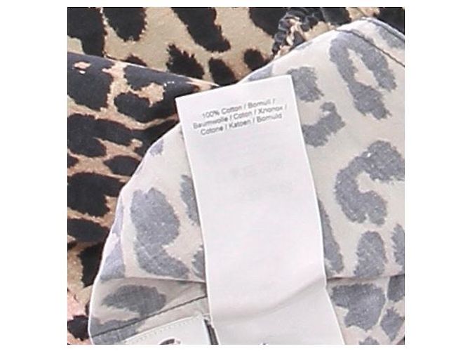 Shorts Ganni con Estampado de Leopardo Beige de Algodón - vista 5