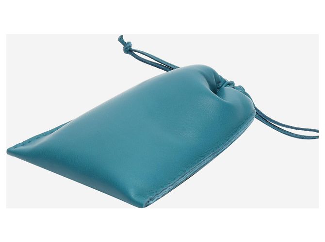 Hermès Blue leather drawstring pouch - view 2