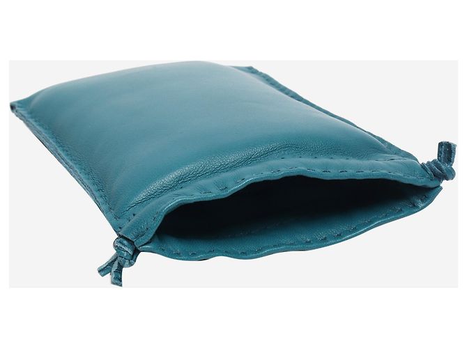 Hermès Blue leather drawstring pouch - view 3