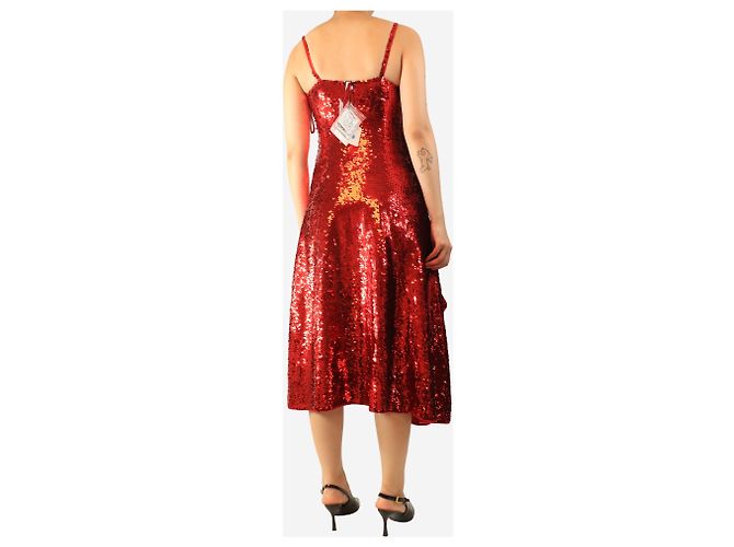 Loewe Vestido midi de lante vermelhas - tamanho S - vista 2