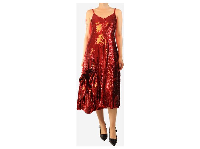 Loewe Vestido midi de lante vermelhas - tamanho S - vista 3