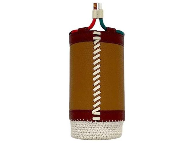 Hermès Hermes Flaschenhalter aus braunem Taurillon-Leder HERMES - Ansicht 4