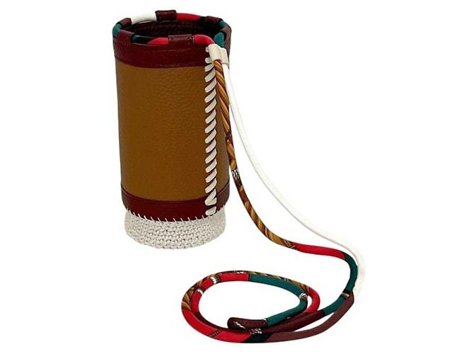 Hermès Hermes Flaschenhalter aus braunem Taurillon-Leder HERMES - Ansicht 5