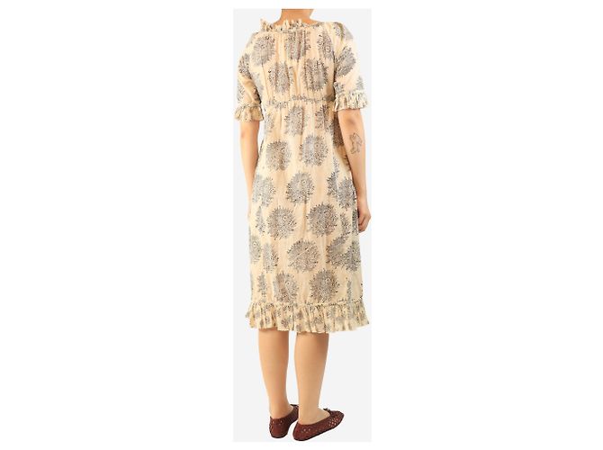 Autre Marque Neutrales kurzärmeliges Kleid mit Print - Größe L - Ansicht 2