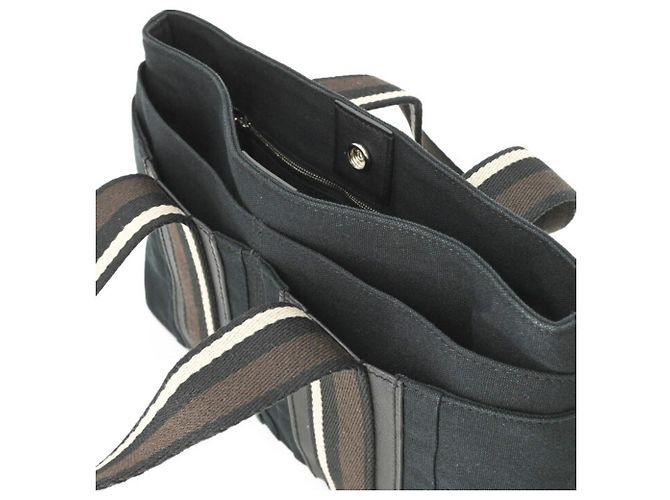 Hermès Borsa HERMES Troca Horizontal PM Mini Tote Bag in tela Nera da Uomo e Donna Nero - vista 9