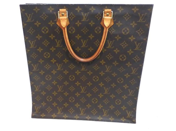 Louis Vuitton Monogram Sac Plat Borsa Tote Marrone Monogramma - vista 10