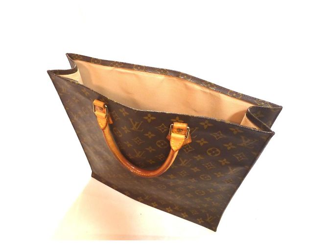 Louis Vuitton Monogram Sac Plat Borsa Tote Marrone Monogramma - vista 17