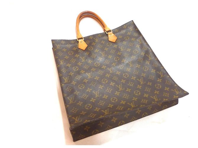 Louis Vuitton Monogram Sac Plat Borsa Tote Marrone Monogramma - vista 2