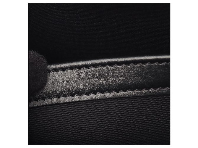 Céline Borsa Messenger Celine Triomphe Medium, Borsa a Spalla, Tela Cerata, Pelle, Uomo e Donna, Nero, - vista 4