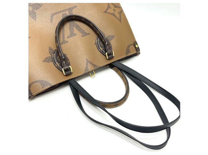 Borsa Tote LOUIS VUITTON OnTheGo MM, Tela Monogram Reverse, Donna, Marrone - vista 12