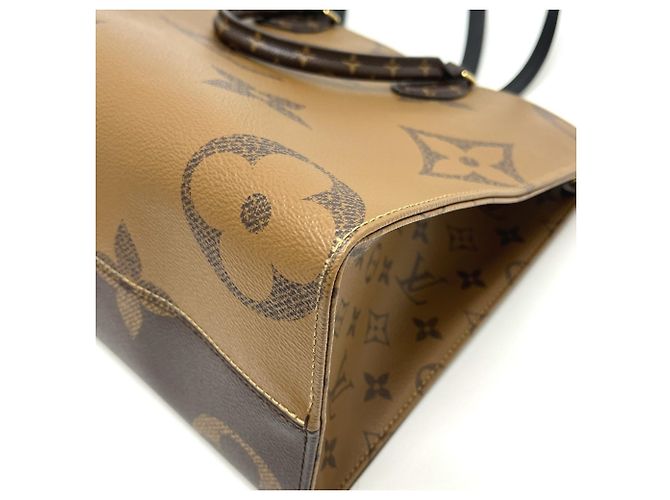 Borsa Tote LOUIS VUITTON OnTheGo MM, Tela Monogram Reverse, Donna, Marrone - vista 7
