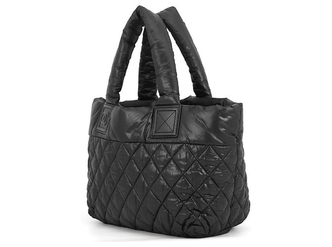 Borsa Tote CHANEL Matelassé Coco Mark Cocoon Small Nylon Black Borsa da donna Nero - vista 2