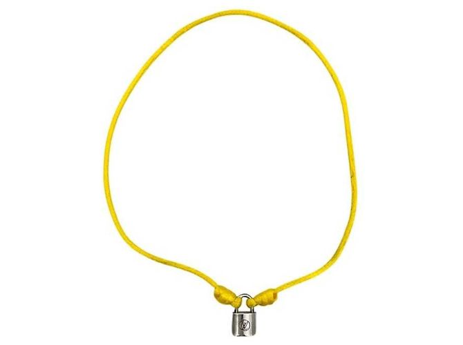 Bracciale Louis Vuitton, Brasslet Silver Lockit Yellow, , Ag LOUIS VUITTON Giallo - vista 5