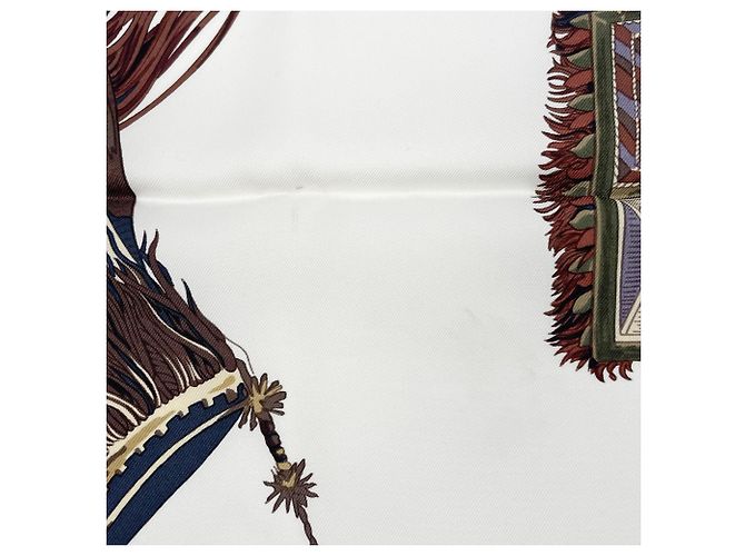 Hermès HERMES Carre CUIRS DU DESERT (Desert Leather Trim) Sciarpa/Stola di seta, Navy, Uomo/Donna Blu navy - vista 8
