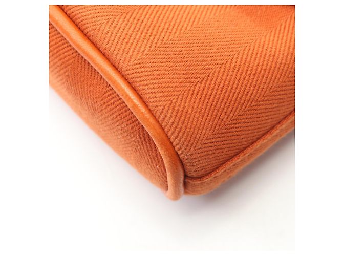 Hermès Borsa Hermes Valparaiso Long PM Potiron, Toile Chevron, Pelle Veau Swift, Marrone - vista 6