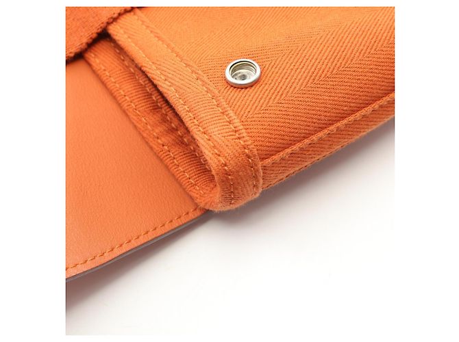 Hermès Borsa Hermes Valparaiso Long PM Potiron, Toile Chevron, Pelle Veau Swift, Marrone - vista 8