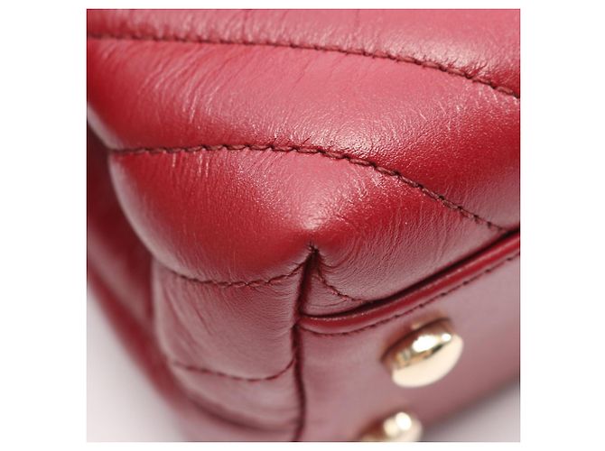 Borsa Chanel Coco Handle Flap Stitch Chevron, Pelle, Donna, Rosso () - vista 6