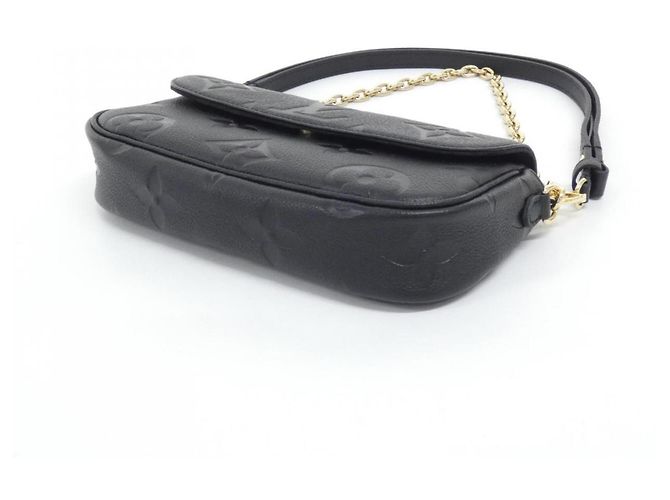 Borsa a tracolla Louis Vuitton Monogram Empreinte Wallet on Chain Ivy Nero - vista 3