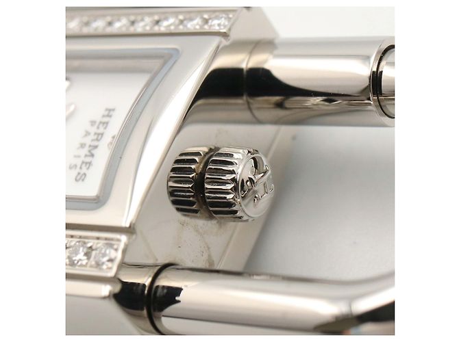 Hermès Kelly Mini Uhr, Edelstahl, Diamant, Damen, Weiß (.) - Ansicht 7