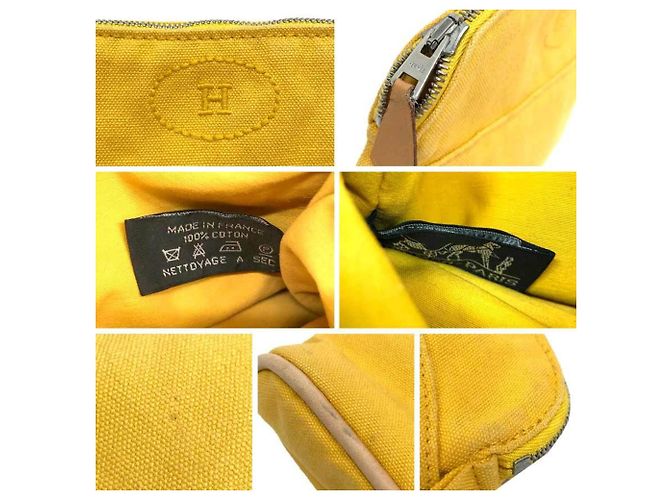 Hermès HERMES Bolide Pouch /Mini Pouch, Cotone, Giallo - vista 3