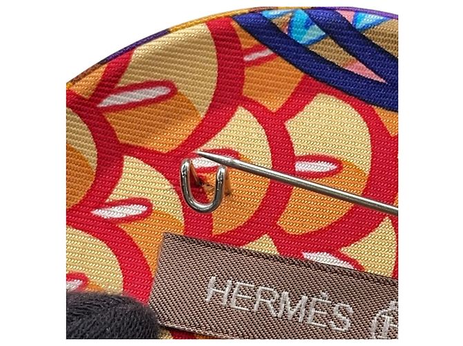 Hermès Spilla Hermes Petit H in seta HERMES badge Multicolore - vista 5