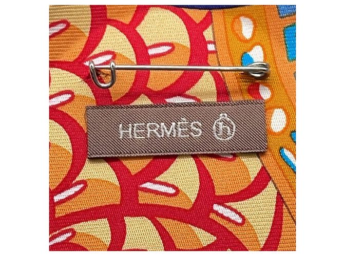 Hermès Spilla Hermes Petit H in seta HERMES badge Multicolore - vista 6
