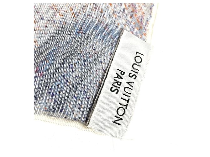 LOUIS VUITTON Sciarpa in seta con logo Louis Vuitton uomo donna Blu - vista 9