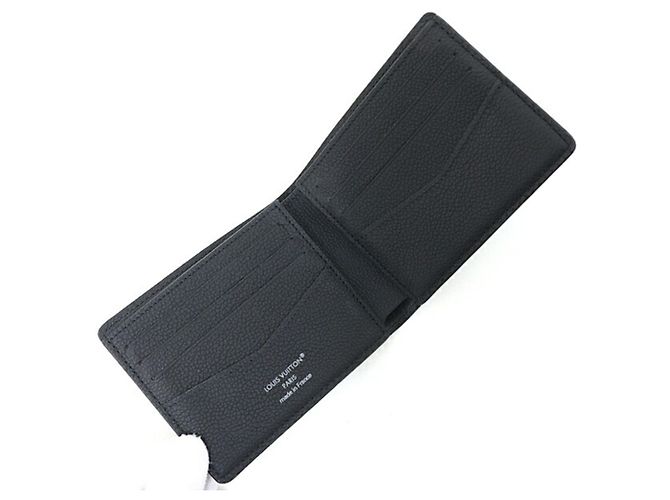 Louis Vuitton Portefeuille Slender Damouflage Black Canvas Noir Nero - vista 4