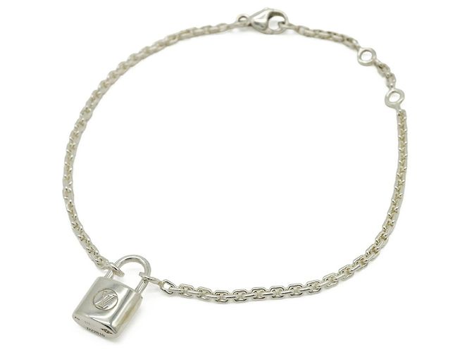 LOUIS VUITTON Bracciale Silver Lockit Padlock Cadena Argento - vista 2
