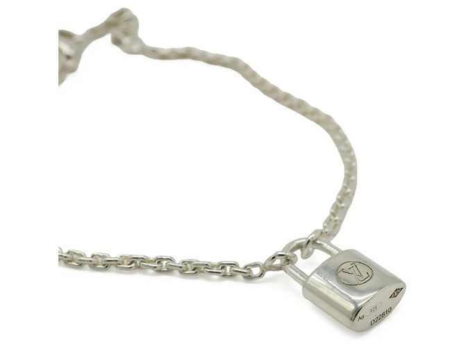 LOUIS VUITTON Bracciale Silver Lockit Padlock Cadena Argento - vista 3