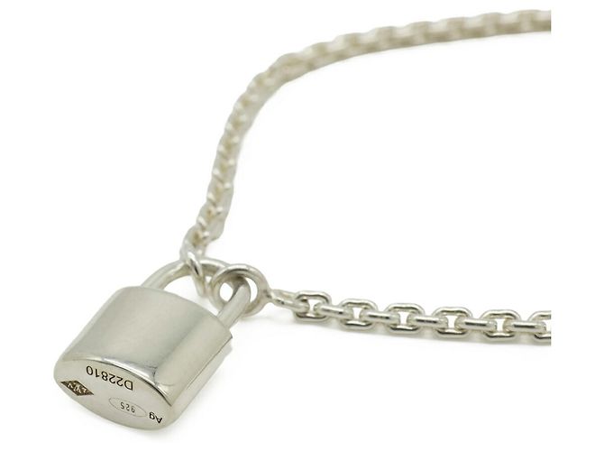 LOUIS VUITTON Bracciale Silver Lockit Padlock Cadena Argento - vista 4