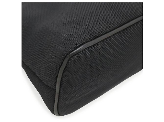 Hermès HERMES Bolide Pouch Sellier Borsa multiuso in nylon canvas e pelle nera Nero - vista 4