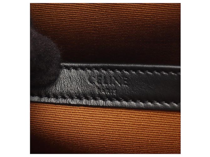 Céline Borsa Messenger Celine Triomphe Medium, Borsa a Spalla, Tela Cerata, Pelle, Uomo e Donna, Nero - vista 4
