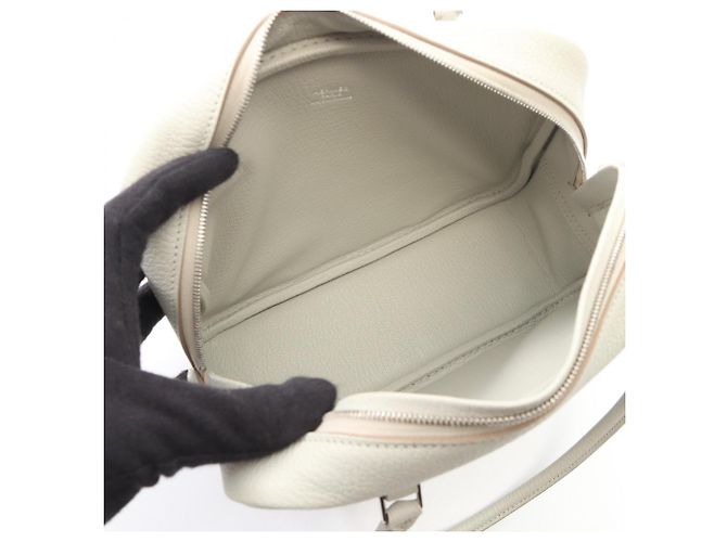 Hermès Borsa Hermes Mini Plume, Pelle, Chevre da donna, Grigio Marrone - vista 3