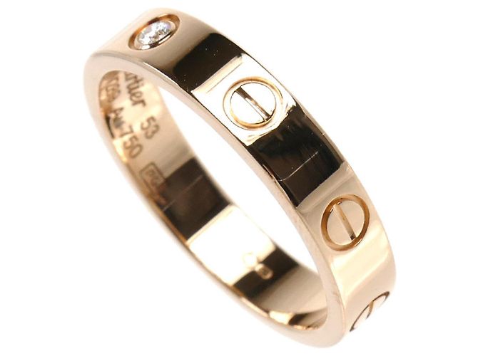 Anello Mini Love in oro rosa 18K e diamanti Cartier - vista 2