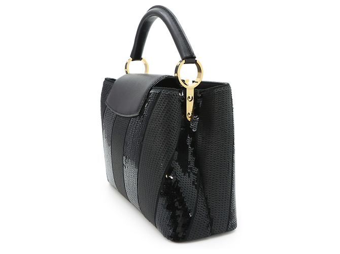 Borsa a mano/a spalla Louis Vuitton Capucines BB, Pelle con paillettes, Nero - vista 3