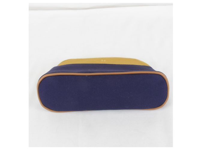 Hermès HERMES Bolide Mini Pouch, Algodão, Ochre x Navy, Feminino Azul marinho - vista 6