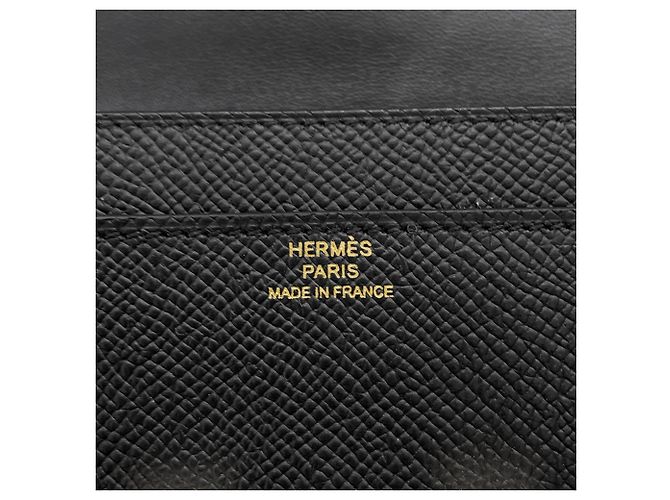Hermès Constance Long Wallet, schwarzes Epsom-Leder, U Stamp, Schulter HERMES WALLET - Ansicht 12