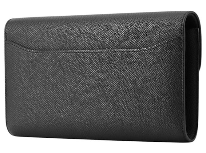 Hermès Constance Long Wallet, schwarzes Epsom-Leder, U Stamp, Schulter HERMES WALLET - Ansicht 2